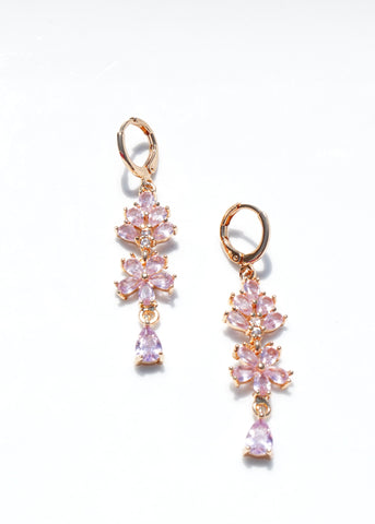 Precious Stone Gold Plated Earrings