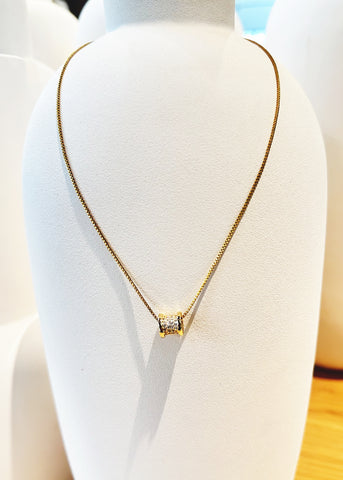 The "Kai: Gold Stainless Steel Teardrop Pendant Necklace