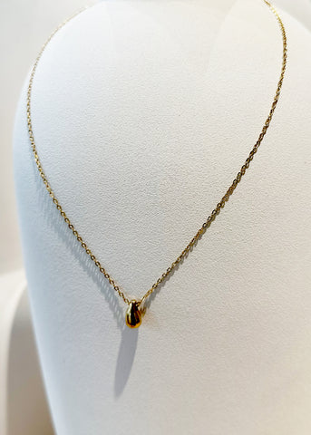 The "Pauline" Drop Pearl Larynx Necklace with Leaf Detailing