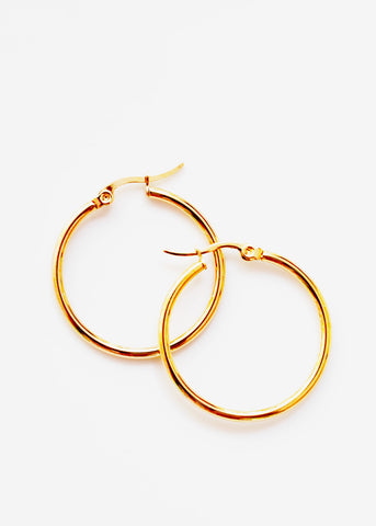 Twisted Rope Gold Plated Hoop Earrings