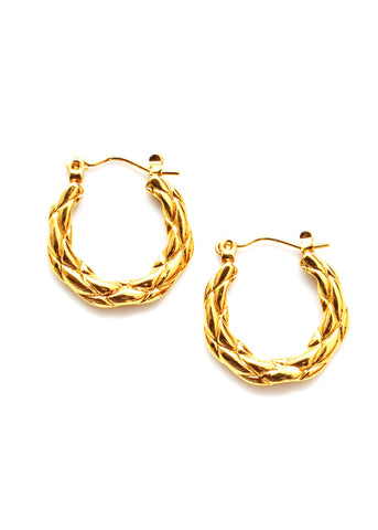 Gold Plated Oblong Classic Hoops