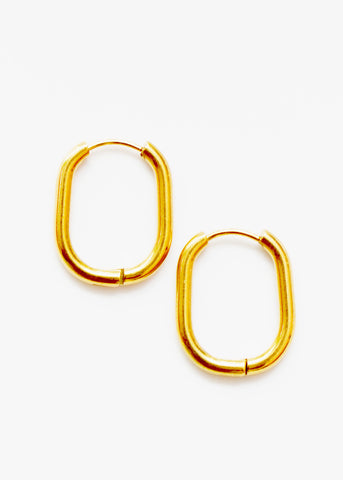 Gold Plated Oblong Classic Hoops