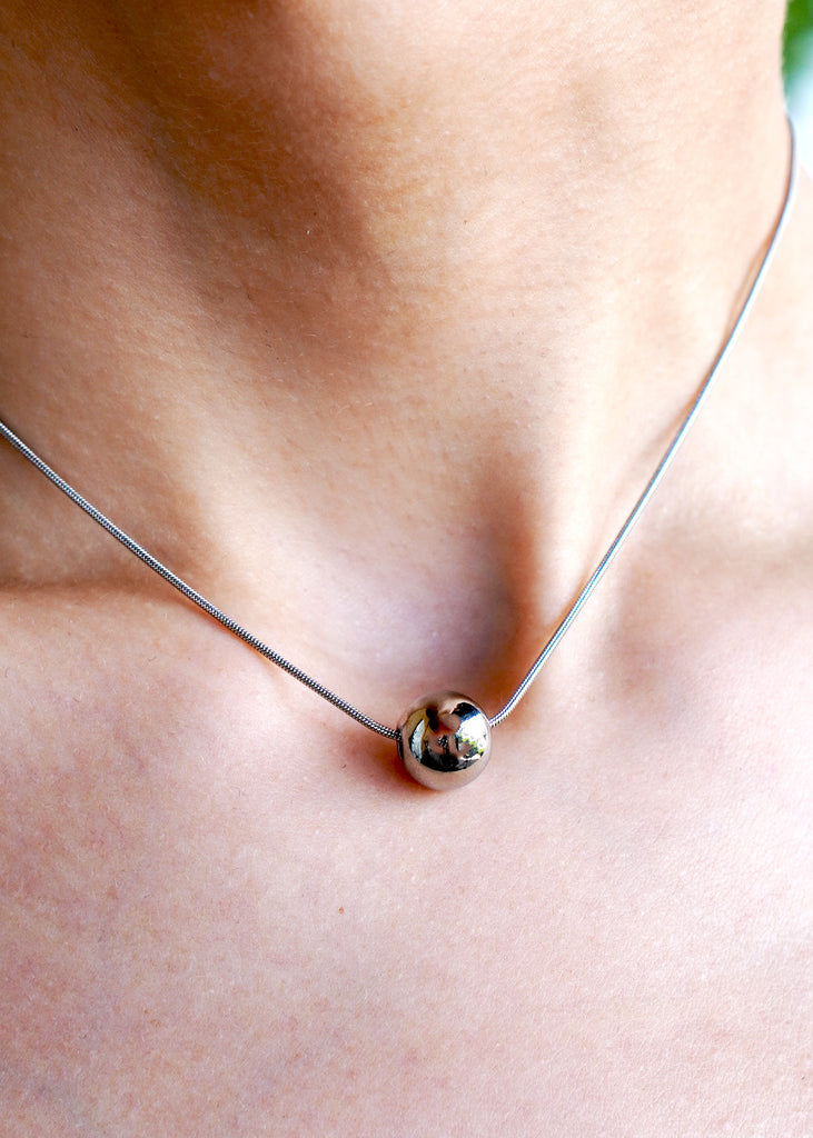 Stainless Steel Ball Pendant Necklace