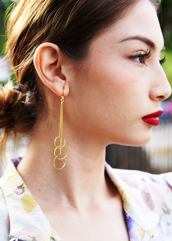 The "Riley" Gold Stripe Statement Earring